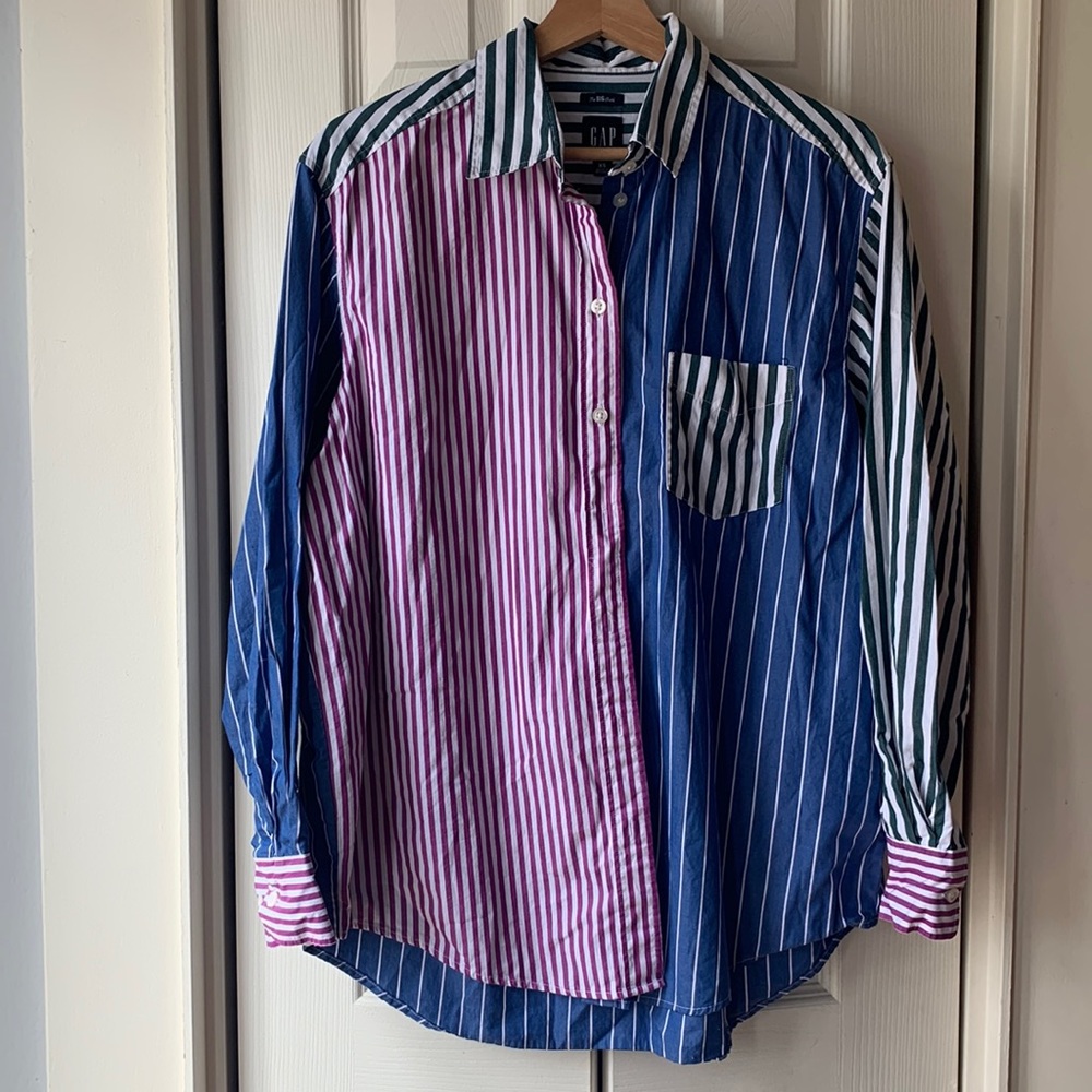 Striped BIG button down shirt, worn once
